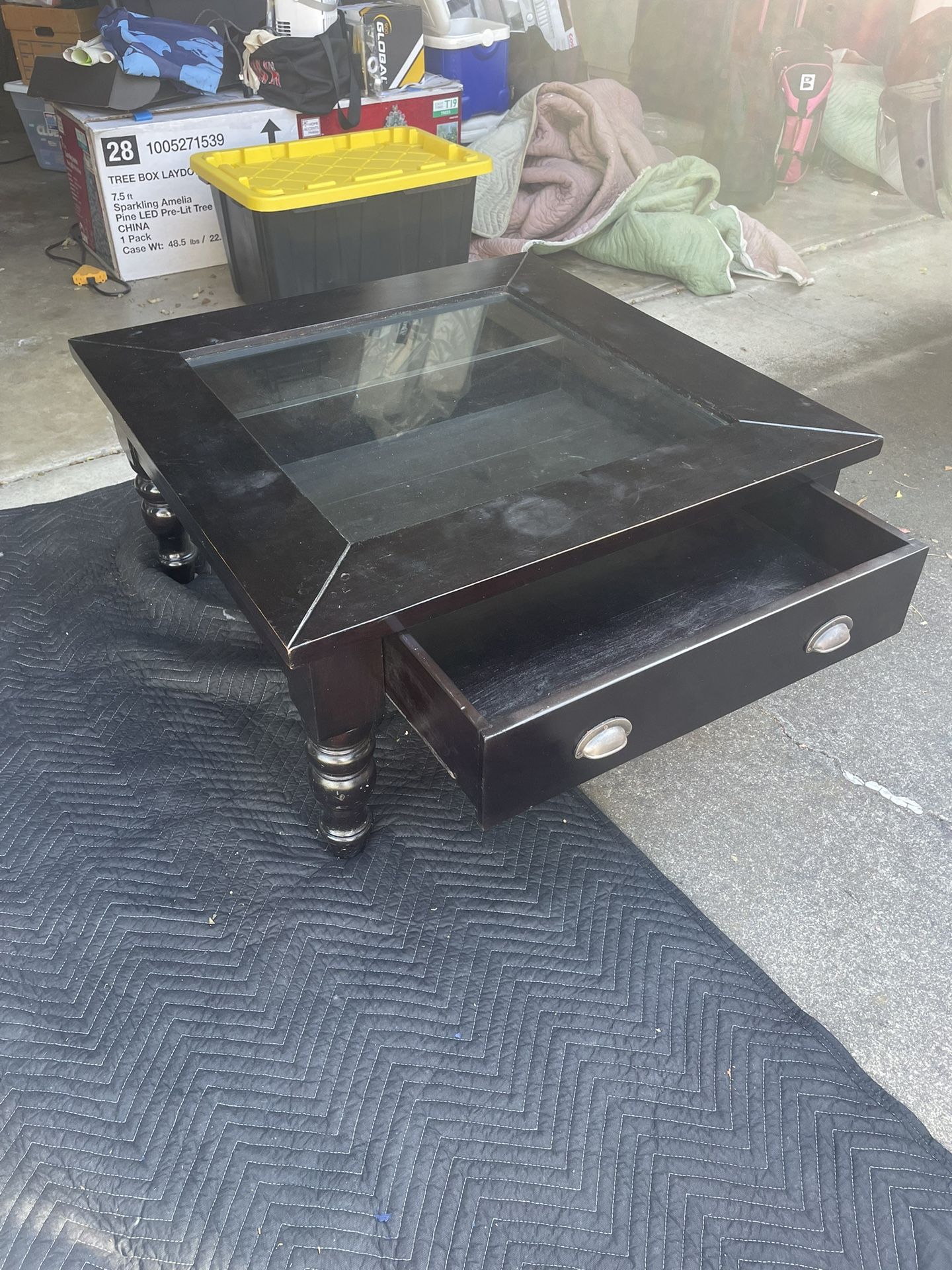 Black Solid Wood Coffee Table