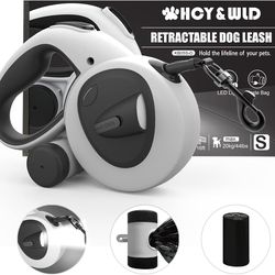 HCY&WLD Upgrade 4-In-1 Retractable Dog Leash With LED Light & Dispenser & Poop Bags, 16 Ft Heavy Duty Dog Leash
