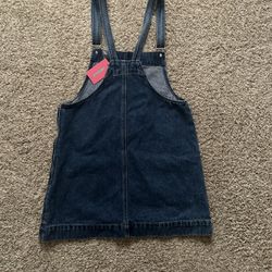 Ediked overall denim mini dress