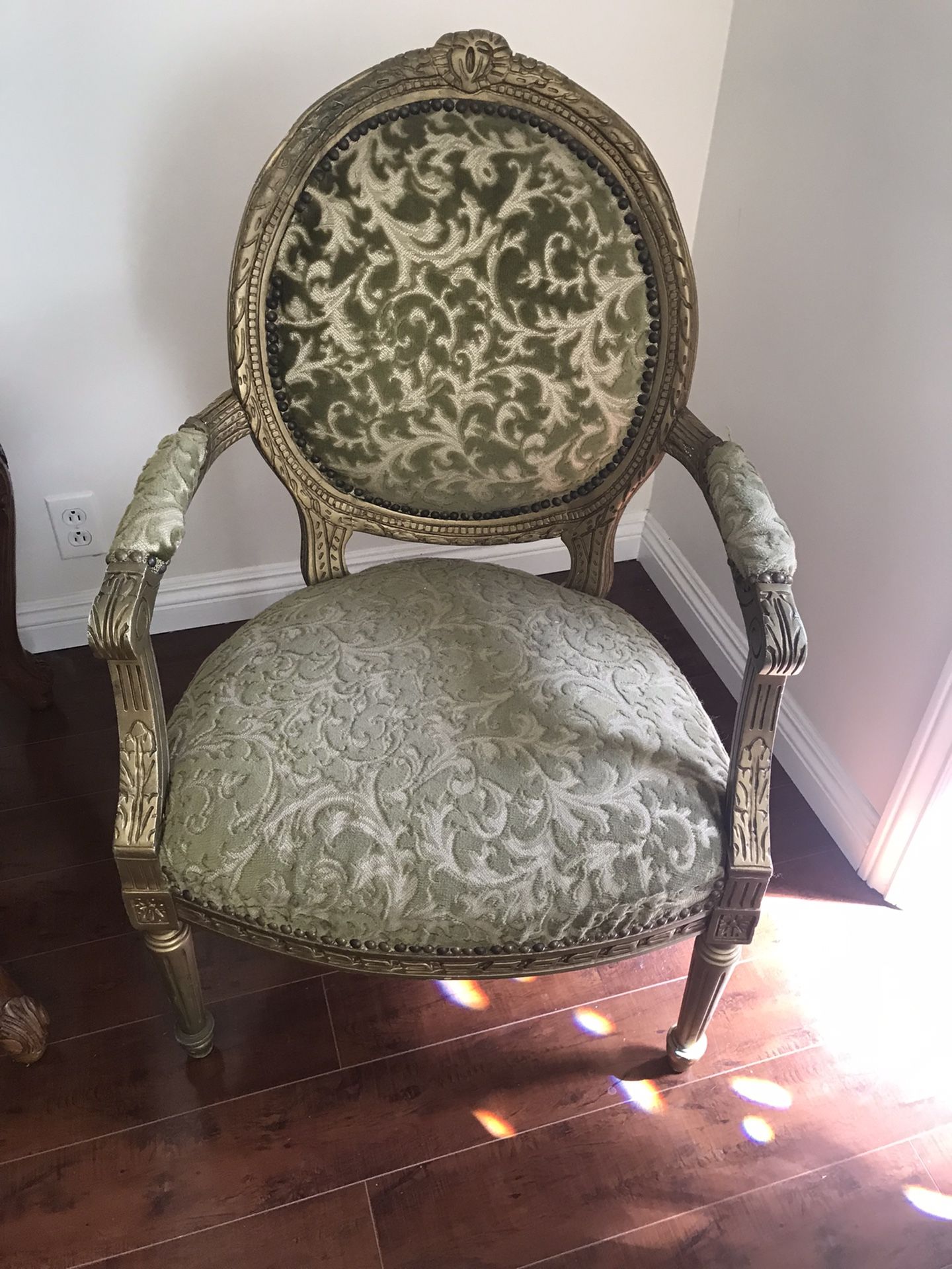 Antique Upholstered Carved Chair
