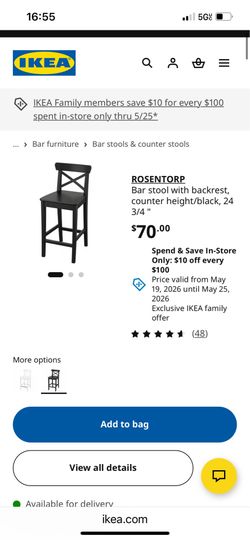 ROSENTORP Bar stool black 3 IKEA
