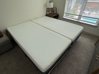 King size platform base and 2 twin XL SLEEP SCIENCE mattresses