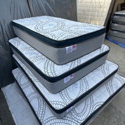 Queen Size Mattress Pillow Top 12” Thick. All Sizes Available. Same Day Delivery. Brand New Mattresses