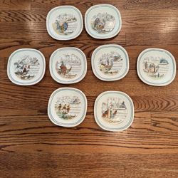 Vintage French Opera Plates Set of 8 