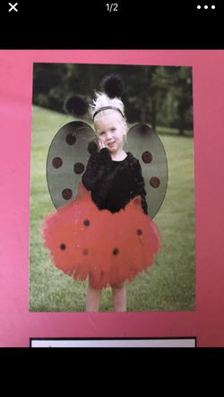 Brand new tutu couture ladybug tutu wings and antennae size 1-2 baby toddler costume