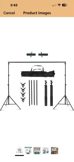 10X7 BACKDROP STAND KIT / 3 FABRIC BACKDROPS