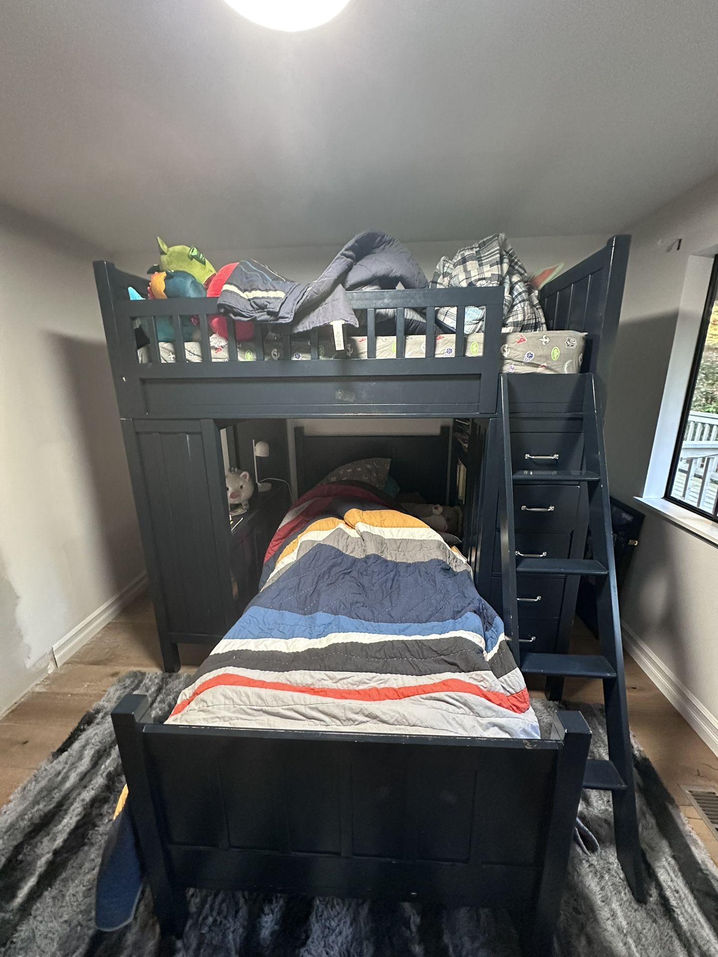 Pottery Barn Kids Camp Twin Loft/Bunk Bed System & Lower Bed Set