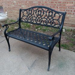 Heavy Duty Cast Aluminum Outdoor Patio Bench 