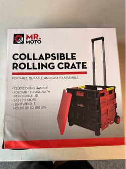 Collapsible rolling crate