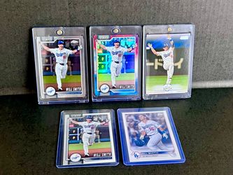 š„ WILL SMITH 5-Card Dodgers Premium Lot! Topps Chrome RWB Parallel IN ONE-TOUCHES š