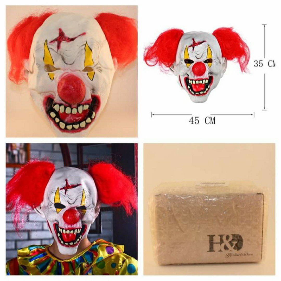 Deluxe Novelty Circus Clown Mask - NEW