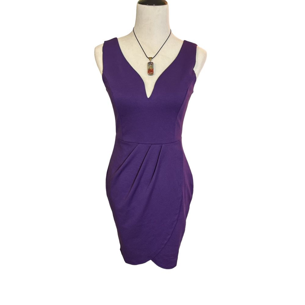 Oxiuly Fashion Purple Dress