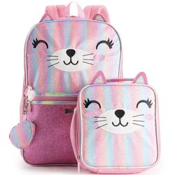 Kids Shiny Kitty Backpack 2 Piece Set