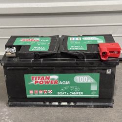 Like New Titan Power AGM 100Ah Deep Cycle Battery