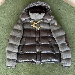Moncler Wool Herringbone Hybrid Down Jacket