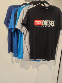 Men's Size Large Athletic Shirt Bundle (6) – Diesel, Eddie Bauer, Head, Tek Gear, Layer 8