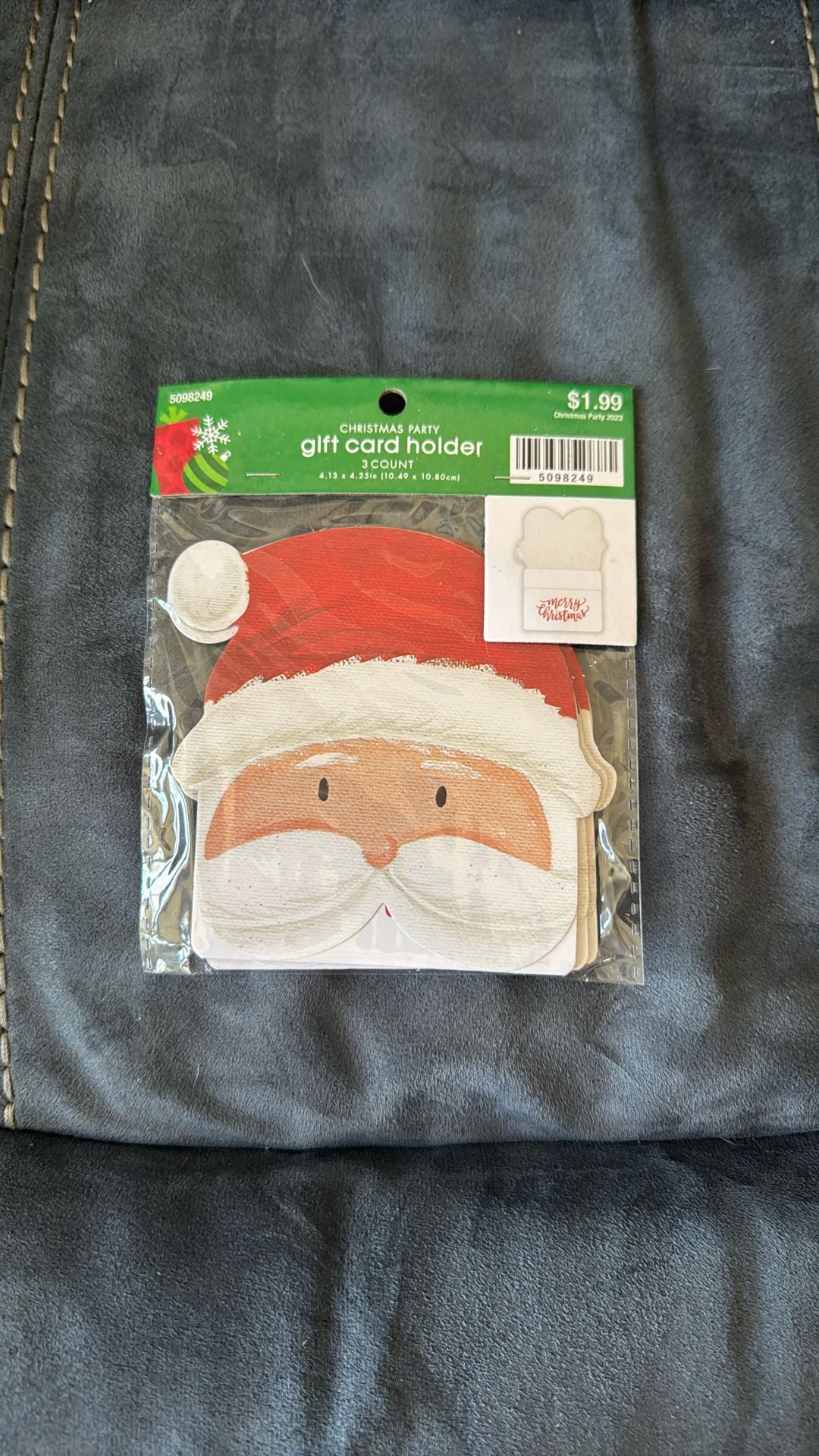 New Christmas Party 3 Count Santa Claus Gift Card Holders