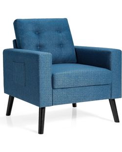 Modern Accent Chair teal blue
