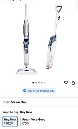 Bissell Steam Mop, Steamer, Tile, Hard Wood Floor Cleaner, 1806, Sapphire Powerfresh Deluxe 