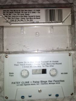 Patsy Cline Patsy Sings Her Favorites Cassette