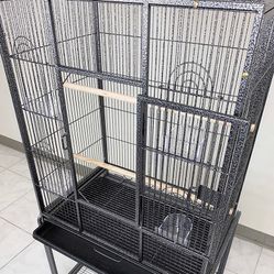 (New in Box) $95 Large 53” Tall Bird Cage 24x17x53” with Rolling Stand and Plastic tray