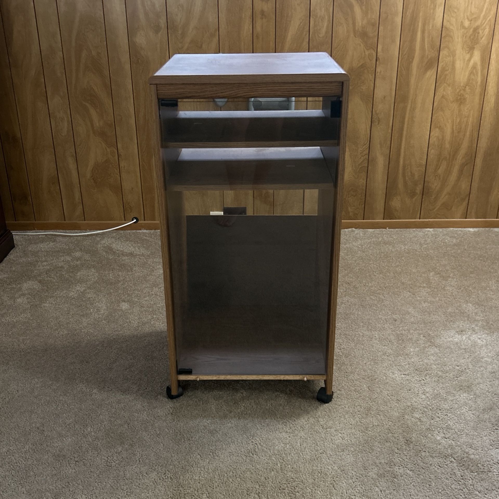 Media Storage Cabinet on Wheels