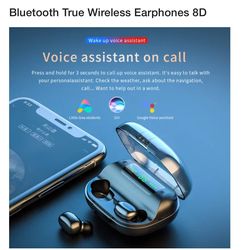 Wireless waterproof earbuds with charging case