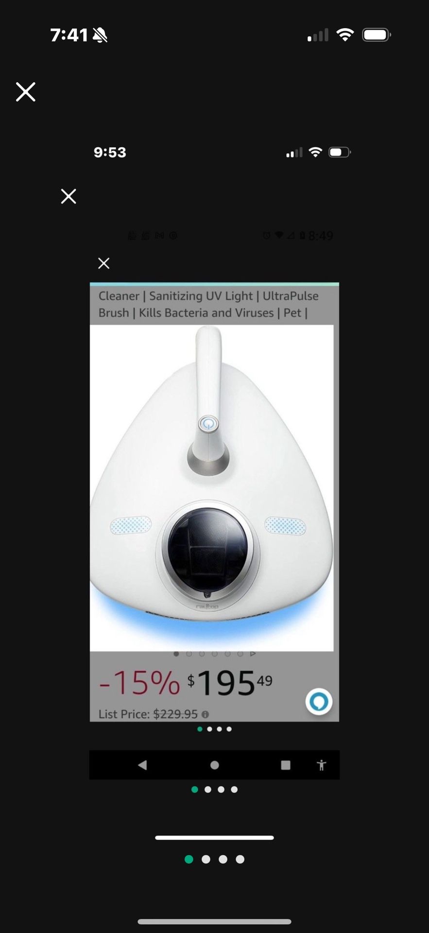 URAYCOP RN | Handheld Allergen Vacuum Cleaner | Sanitizing UV Light | UltraPulse Brush | Kills Bacteria and Viruses | Pet |  , Used Once