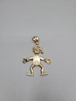 10K Two Tone Gold Jester Charm