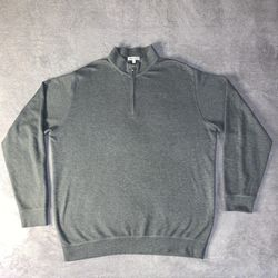 Peter Millar Size Extra Large XL Quarter 1/4 Zip Gray Grey Sweater Long Sleeve