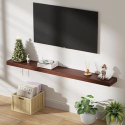 72” Earnhardt Painted Wood Floating Shelf