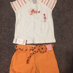 Girl’s Gymboree Matching Shorts And Shirt - Size 3 - New With Tags
