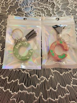 Letter C resin keychains