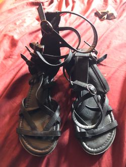 Black high sandals