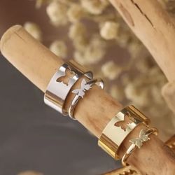 2 Pcs Per Set Butterfly Knuckle Rings