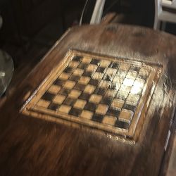 Custom Carved Chess Table 