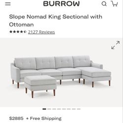 Brand New Burrow Nomad Sectional With Ottoman