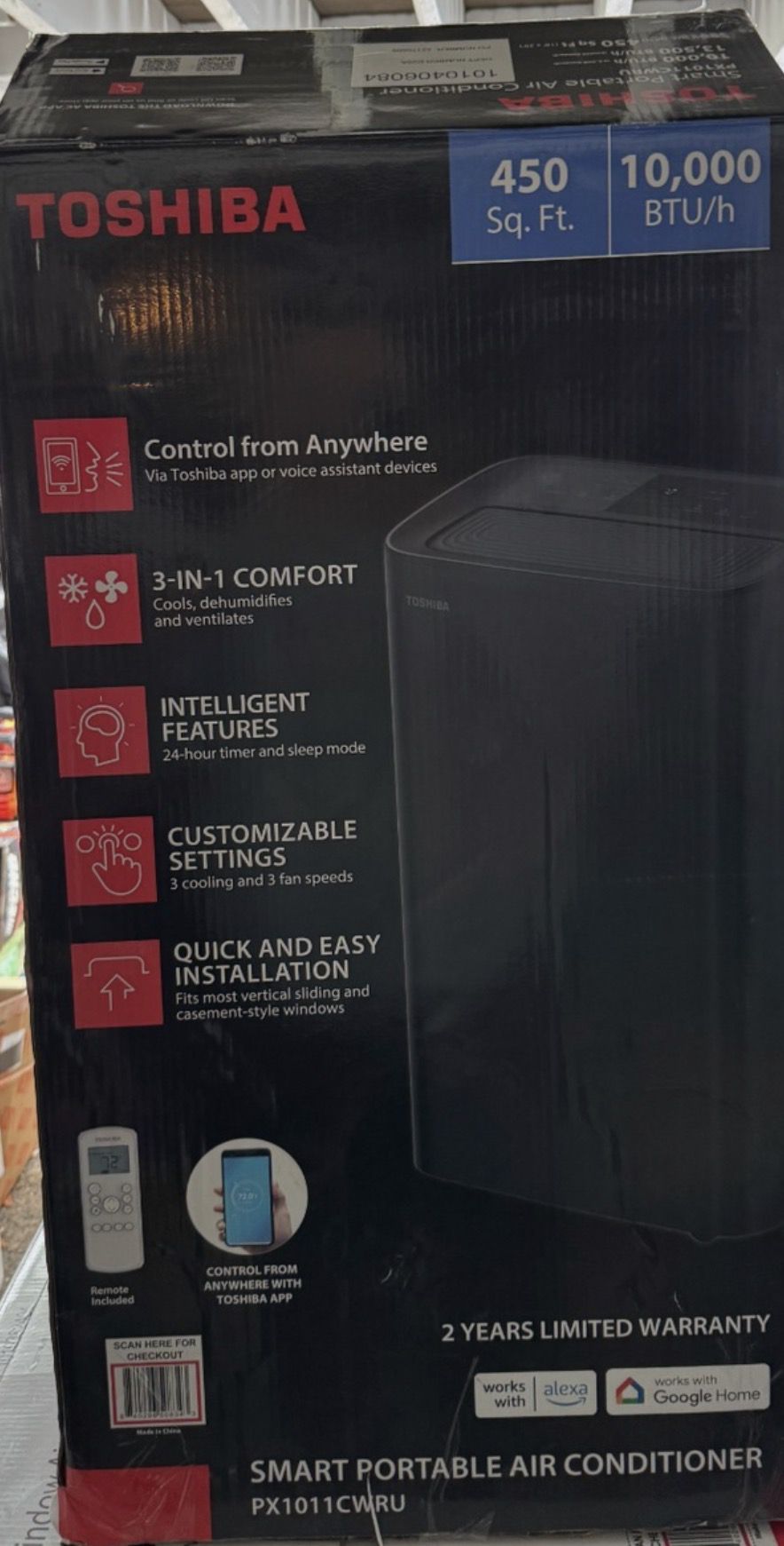 Toshiba Portable Air conditioner 10000btu New open box