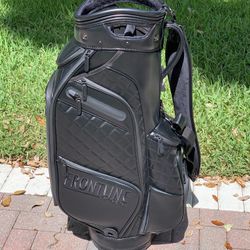 Brand new! Black leather staff golf bag