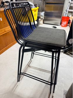 Black metal counter-height stools