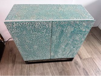 Teal/Seafoam Green & Cream Bar Cabinet / bedroom cabinet