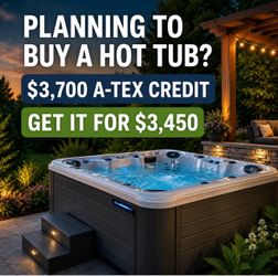 $3,700 A-Tex Hot Tub Credit – Get It for $3,450