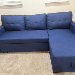 Blue Sleeper Sofa With Storage 