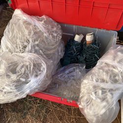 Box Of 9 Bundles Of Christmas Lights With Clips