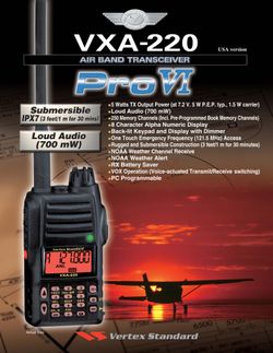 Vertex Standard VXA-220 Pro VI Aviation Transceiver