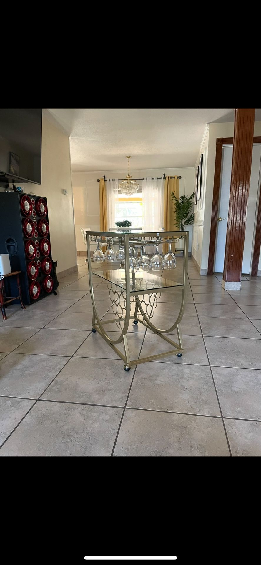 Gold Colored Wine Bar Table