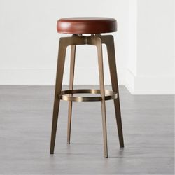 Set of 2 CB2 Hayden Round Counter Stool-Brown