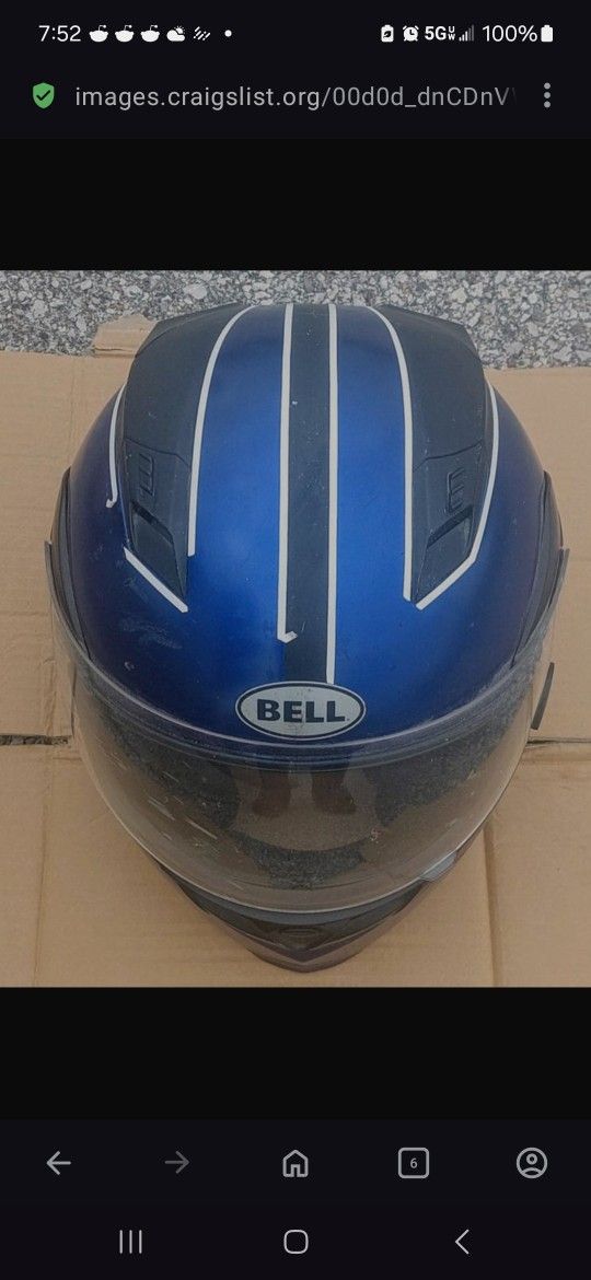 Bell Revolver EVO Motorcycle Helmet - Blue/Black, Size Large, Original New $200, Sell USED