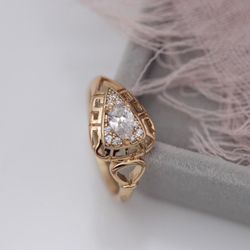 Gold Natural Zircon Ring wedding 9
