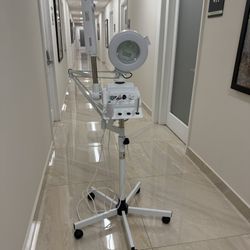 3 in 1 Professional Facial Steamer + High Frequency + Magnifying Lamp